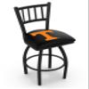 Holland Bar Stool Co. L018-25" Black Wrinkle Tennessee Swivel Bar Stool with Jailhouse Style Back view 1