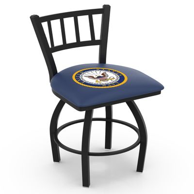 HBS L018 U.S. Navy 25" Swivel Counter Stool with Black Wrinkle Finish