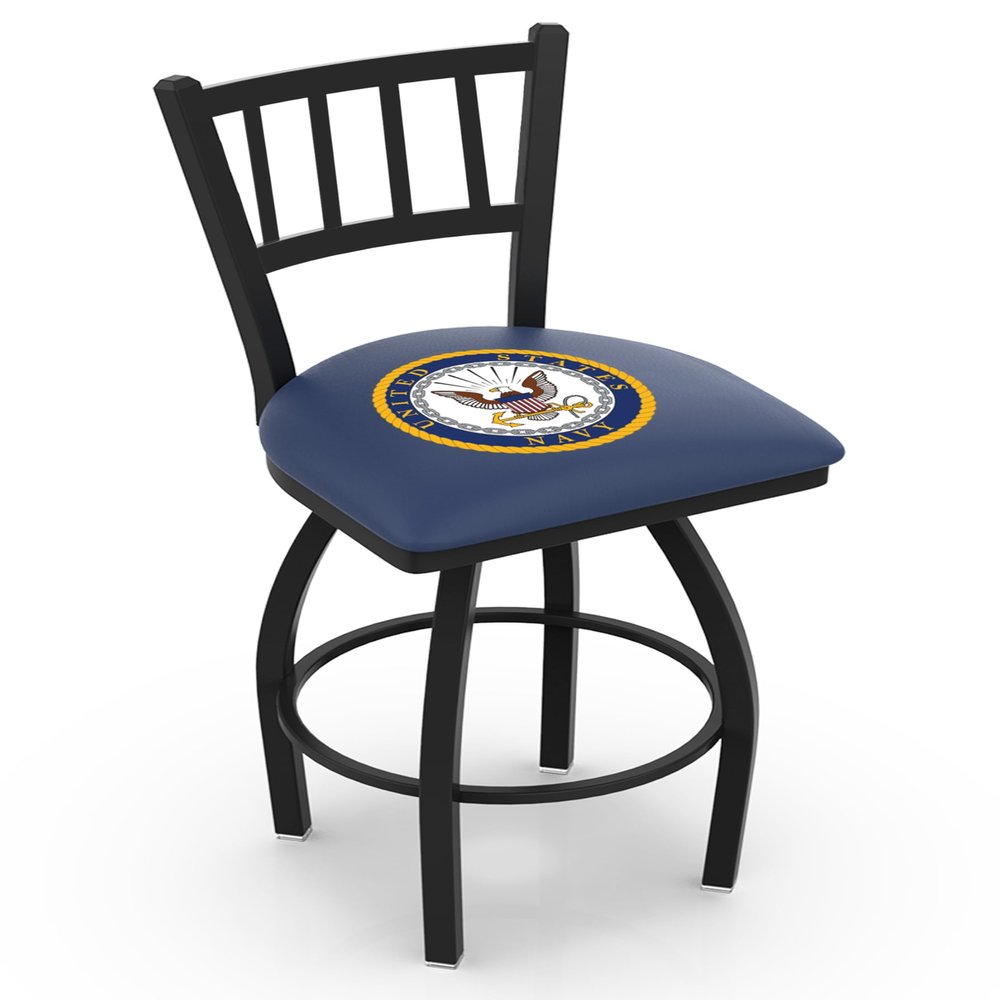 HBS L018 U.S. Navy 25" Swivel Counter Stool with Black Wrinkle Finish