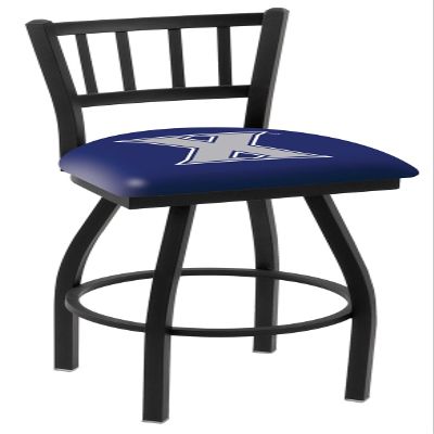 Holland Bar Stool Co. L018-25" Black Wrinkle Xavier Swivel Bar Stool with Jailhouse Style Back