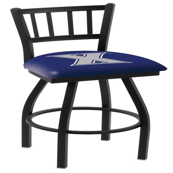 Holland Bar Stool Co. L018-25" Black Wrinkle Xavier Swivel Bar Stool with Jailhouse Style Back
