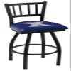 Holland Bar Stool Co. L018-25" Black Wrinkle Xavier Swivel Bar Stool with Jailhouse Style Back view 1