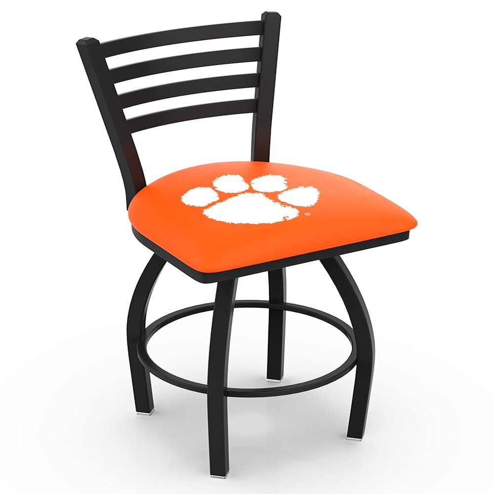 Holland Bar Stool Co. L014-25" Black Wrinkle Clemson Swivel Bar Stool with Ladder Style Back by The