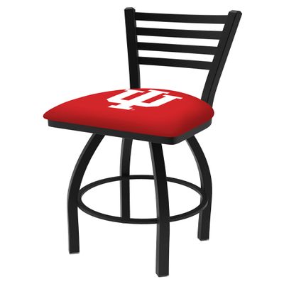 Holland Bar Stool Co. L014-25" Black Wrinkle Indiana Swivel Bar Stool with Ladder Style Back by The