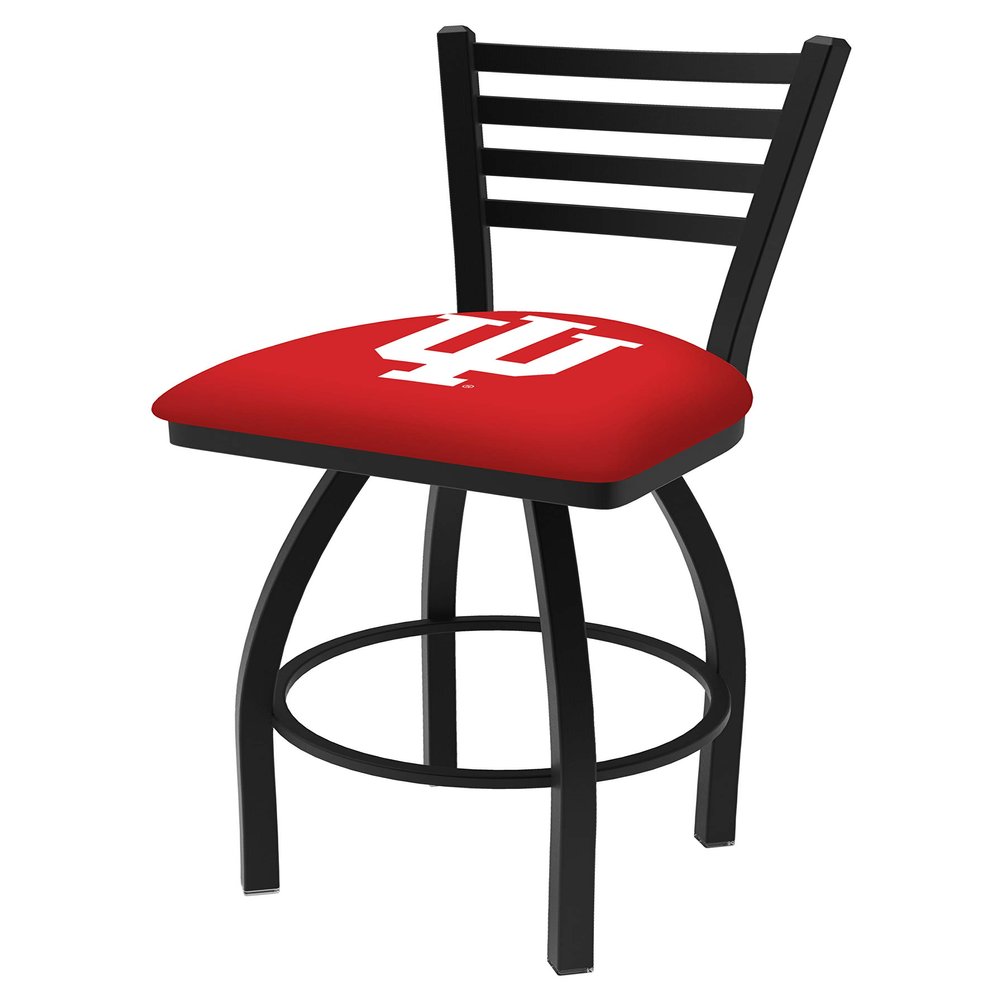 Holland Bar Stool Co. L014-25" Black Wrinkle Indiana Swivel Bar Stool with Ladder Style Back by The