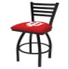 Holland Bar Stool Co. L014-25" Black Wrinkle Indiana Swivel Bar Stool with Ladder Style Back by The view 1