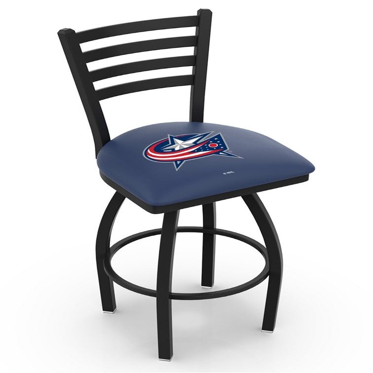 L014 Columbus Blue Jackets 25" Swivel Counter Stool with Black Wrinkle Finish