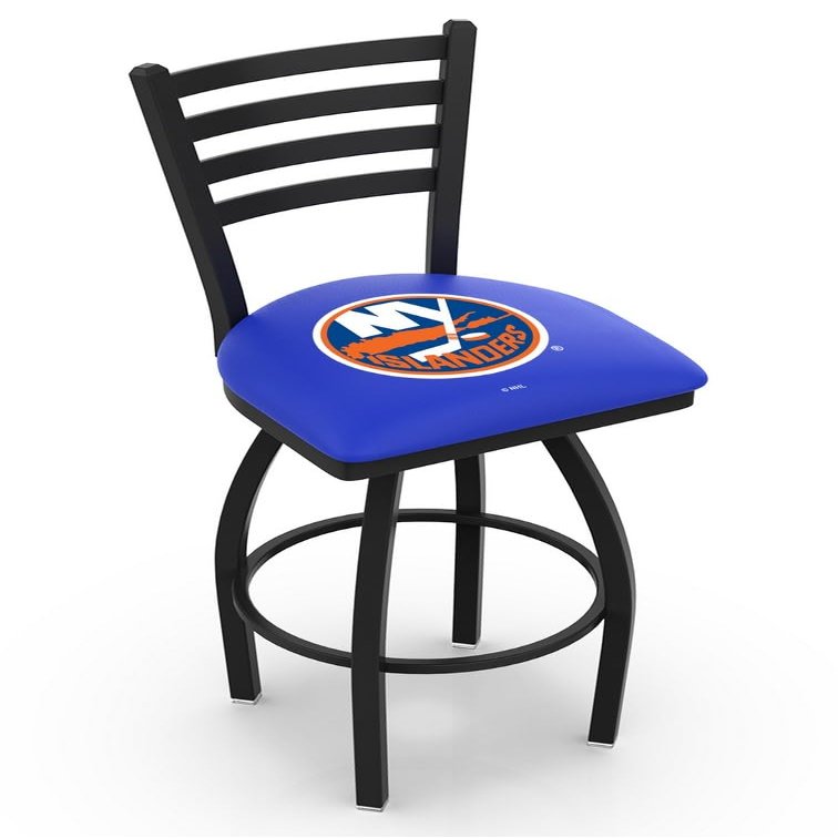 L014 New York Islanders 25" Swivel Counter Stool with Black Wrinkle Finish