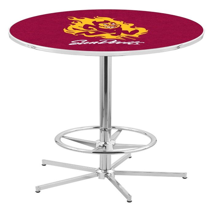 Holland Bar Stool Co. L216-42" Chrome Arizona State Pub Table with Sparky Logo
