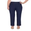 Alfred Dunner Womens Classic Allure Fit Proportioned Pant with Elastic Comfort Waistband Navy Size 8