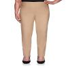Alfred Dunner Womens Classic Allure Fit Proportioned Pant with Elastic Comfort Waistband Tan Size 12 view 1
