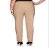 Alfred Dunner Womens Classic Allure Fit Proportioned Pant with Elastic Comfort Waistband Tan Size 12 view 2