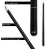 Action RNG06 Black Stained Maple Pool Cue Stick 58 Inch Length 19oz with Faux Black Leather Wrapped Grip, Black Rubber Bumper view 3
