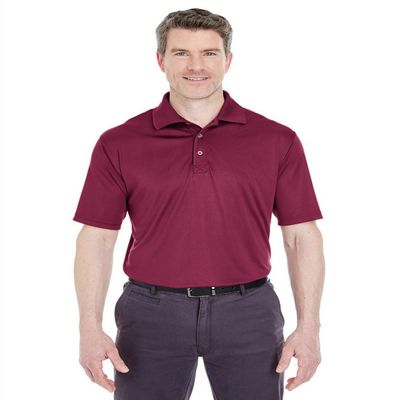 8425 UltraClub Men's Sport Performance Interlock Polo , Maroon , 4X-Large