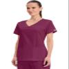 Cherokee Women's Workwear Scrubs Core Stretch V-Neck Top, Wine, Medium view 3