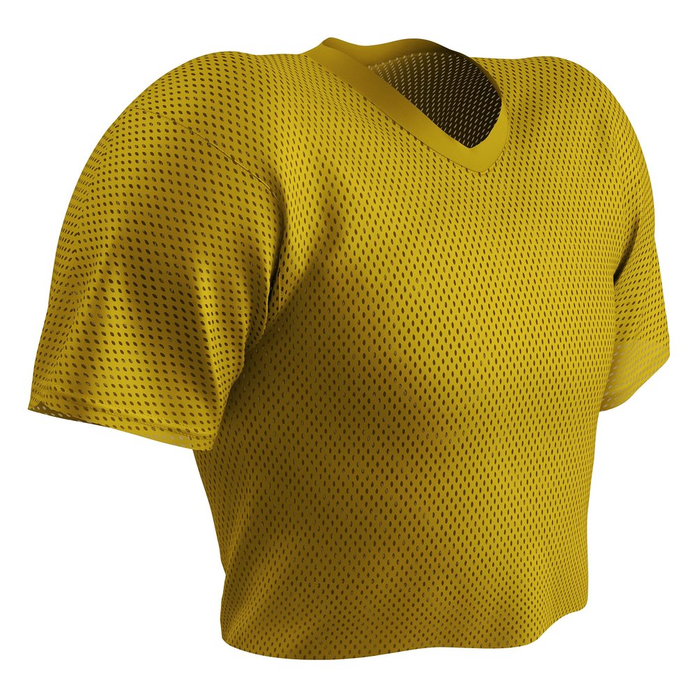 CHAMPRO Men's Standard Porthole Mesh Adult Practice Football Jersey, Gold, 3X-Large