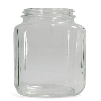 Qorpak GLA-00830 Clear Glass Wide Mouth French Square Bottle with 33-400 Neck Finish, 45mm Diameter x 112mm Height, 4oz Capacity (Case of 24)