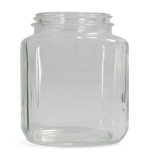 Qorpak GLA-00830 Clear Glass Wide Mouth French Square Bottle with 33-400 Neck Finish, 45mm Diameter x 112mm Height, 4oz Capacity (Case of 24)