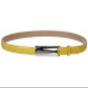 3/4 Inch Rectangular Stitching Feather Edged Skinny Patent Leather Belt Size: S/M - 32 Color: Yellow view 2