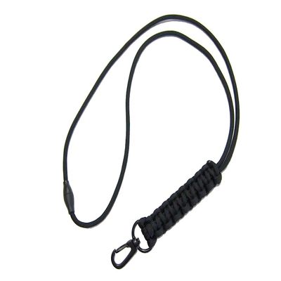 Black Paracord Survival Lanyard / Made in USA