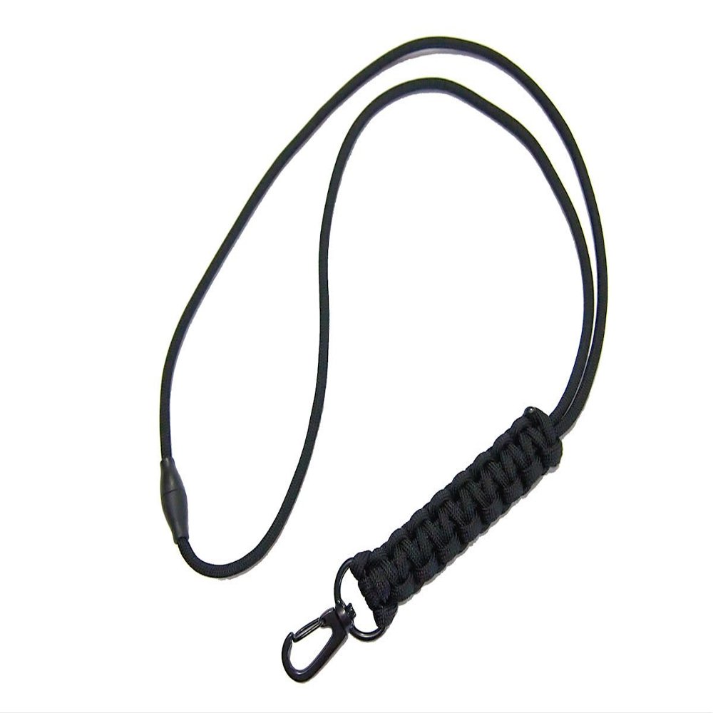 Black Paracord Survival Lanyard / Made in USA