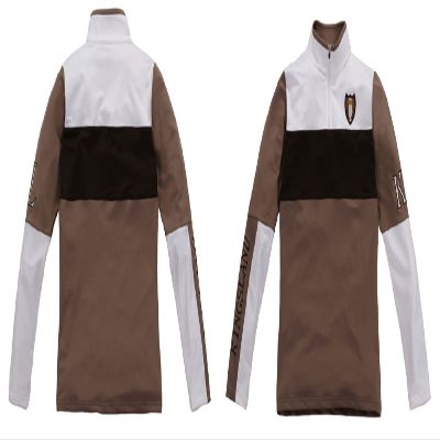 KINGSLAND EQUESTRIAN APPAREL Ladies ALMA Show Shirt in Beige,White and Brown Accents Extra Small