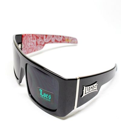 Locs Hardcore Gangster Thug Biker Vintage Sunglasses Mens Black Red Lc88