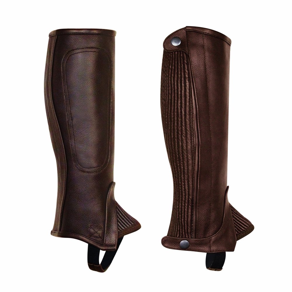 Perri's Ladies Preofessional Half Chaps, Brown, Large/Tall