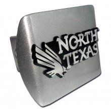 Elektroplate Univ. of North Texas Eagle Emblem Brushed Silver Metal Trailer Hitch Cover Fits 2 Inch Auto Car Truck Receiver with NCAA College Sports Logo