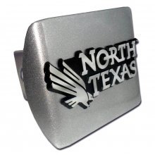 Elektroplate Univ. of North Texas Eagle Emblem Brushed Silver Metal Trailer Hitch Cover Fits 2 Inch Auto Car Truck Receiver with NCAA College Sports Logo