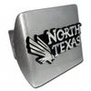 Elektroplate Univ. of North Texas Eagle Emblem Brushed Silver Metal Trailer Hitch Cover Fits 2 Inch Auto Car Truck Receiver with NCAA College Sports Logo view 1