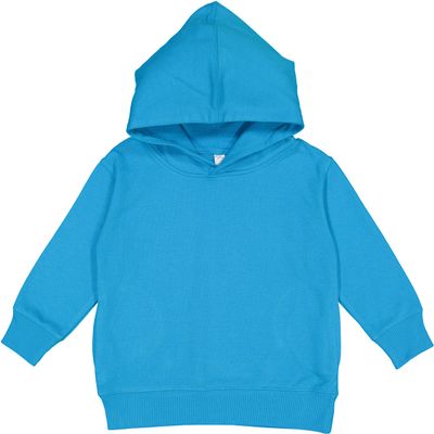 RABBIT SKINS Toddler Fleece Long Sleeve Hooded Pullover Sweatshirt with Side Seam Pockets, Turquoise, 5T/6T