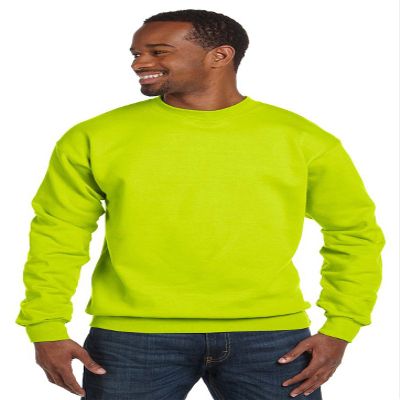 Hanes ComfortBlend manga larga Fleece Crew p160, Safety Green, Small