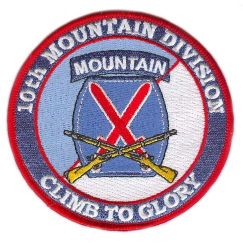 10th Mountain Division Patch with Rifles