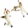 Mag Mouch Men's Cricket Batsman And Bowler Cuff Link, White, One Size view 1