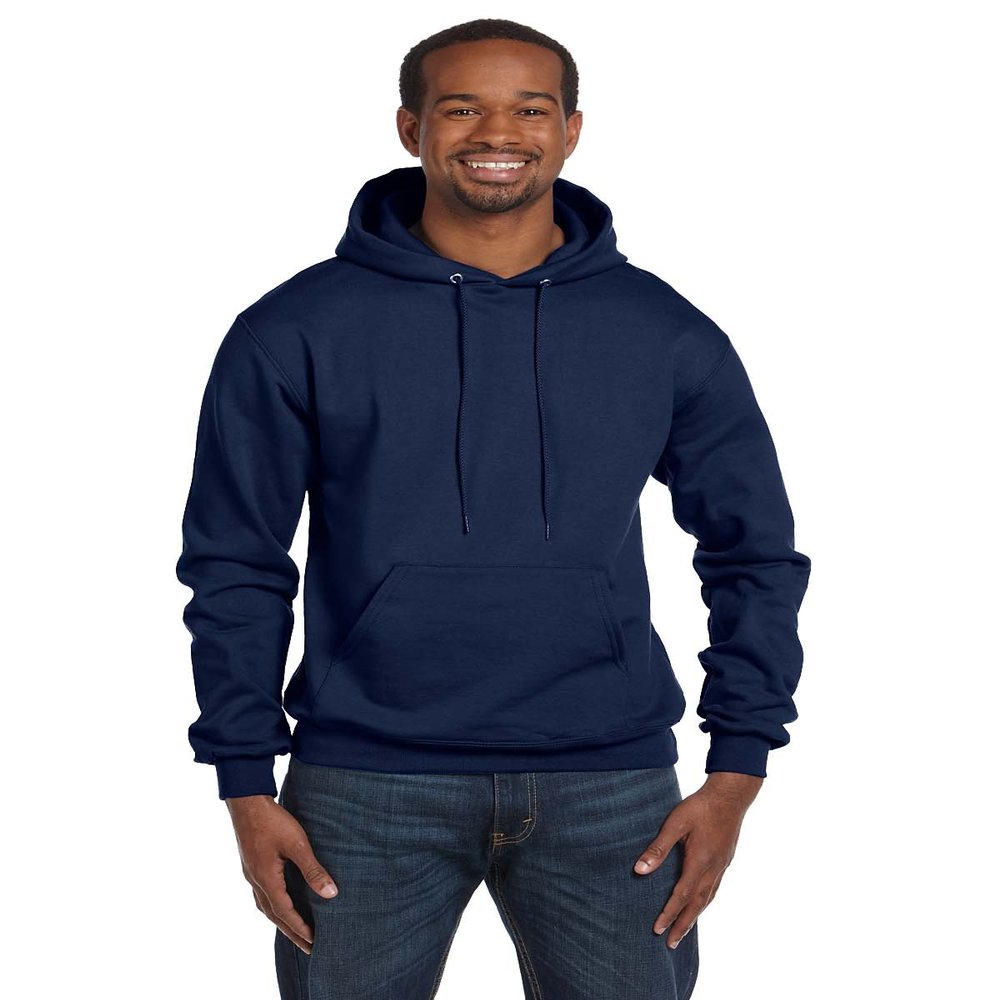 Champion Mens Double Dry Action Fleece Pullover Hoodie L Navy