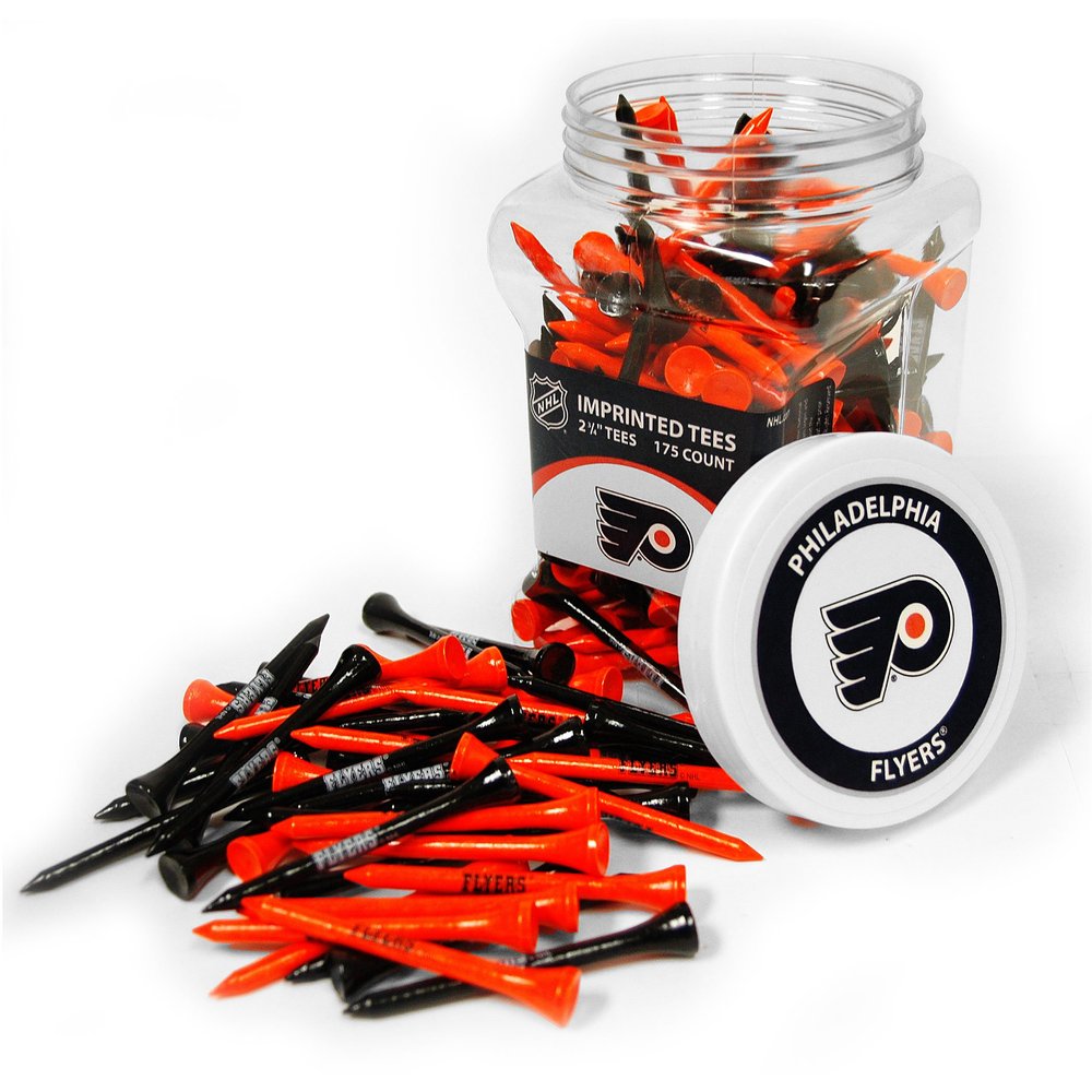 Team Golf NHL Philadelphia Flyers Jar Of 175 Golf Tees 2-3/4" Golf Tees, 175 Pack, Regulation Size, Multi Team Colors