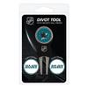 Team Golf NHL San Jose Sharks Divot Tool Pack With 3 Golf Ball Markers Divot Tool with 3 Golf Ball Markers Pack, Markers are Removable Magnetic Double-Sided Enamel view 1