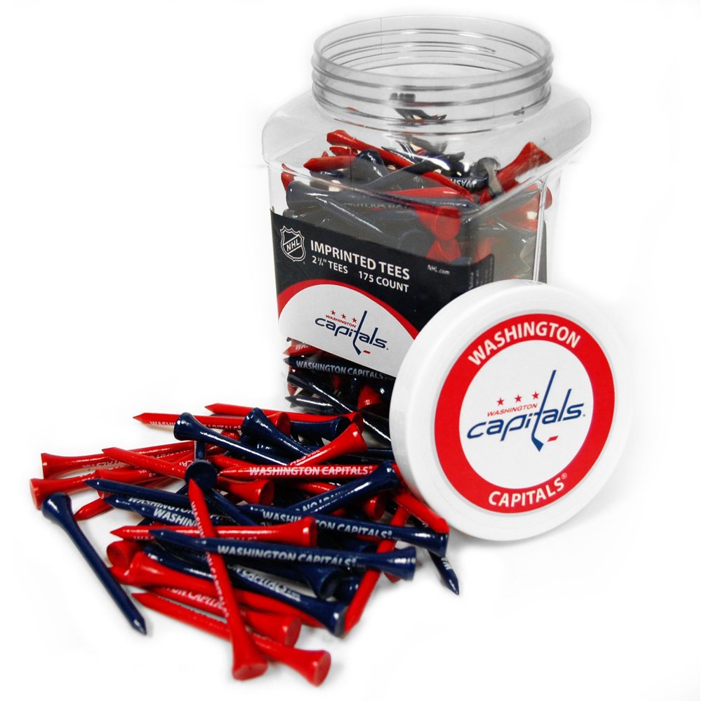 Team Golf NHL Washington Capitals Jar Of 175 Golf Tees 2-3/4" Golf Tees, 175 Pack, Regulation Size, Multi Team Colors