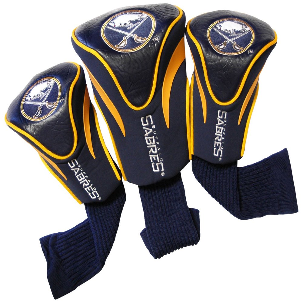 Team Golf NHL Buffalo Sabres Contour Golf Club Headcovers (3 Count) Numbered 1, 3, & X, Fits Oversized Drivers, Utility, Rescue & Fairway Clubs, Velour lined for Extra Club Protection