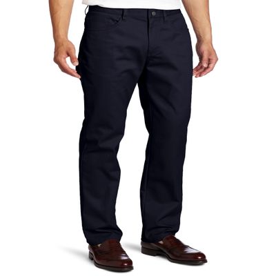Lee mens Slim Straight 5 Pocket casual pants, Navy, 38W x 30L US