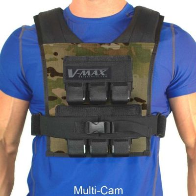 30 Lb V-MAX Weighted Vest, Multi-Cam with narrow shoulders