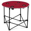 Logo Brands NCAA Arkansas Razorbacks Round Tailgating Table  Portable with Foldable Legs, 4 Cup Holders, Powder-Coated Steel, and 27.6" Surface Diameter, Team Color view 1