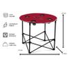 Logo Brands NCAA Arkansas Razorbacks Round Tailgating Table  Portable with Foldable Legs, 4 Cup Holders, Powder-Coated Steel, and 27.6" Surface Diameter, Team Color view 3