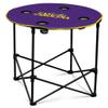 Logo Brands NCAA East Carolina Pirates Round Tailgating Table  Portable with Foldable Legs, 4 Cup Holders, Powder-Coated Steel, and 27.6" Surface Diameter, Team Color view 1