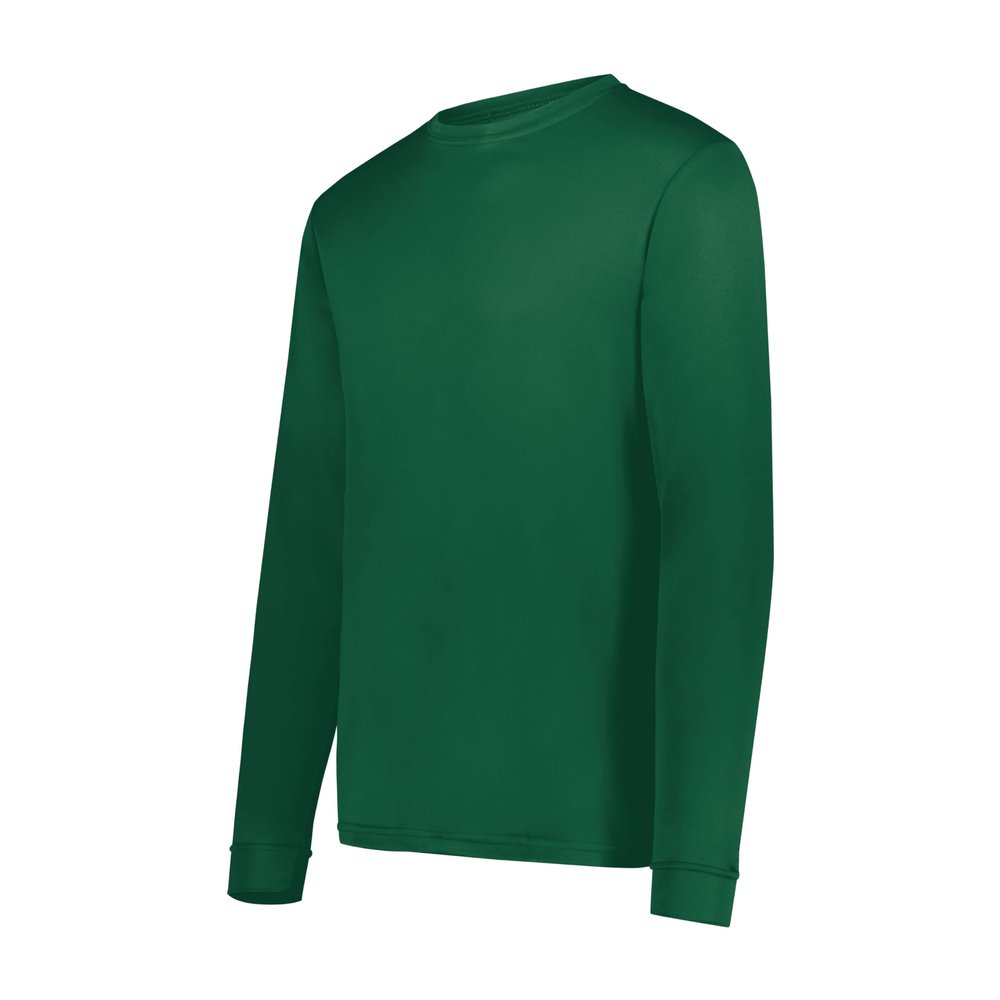 Augusta Sportswear Wicking Long Sleeve T-Shirt, Small, Dark Green
