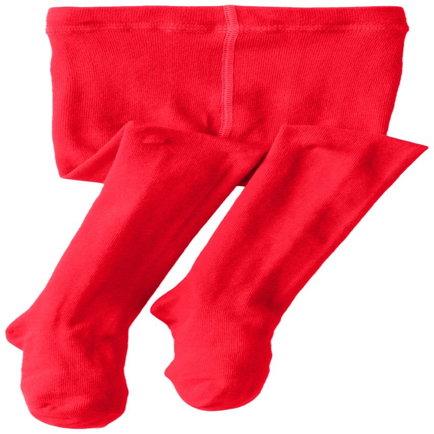 Jefferies Socks Girls 2-6x Seamless Organic Cotton Tights, Red, 4-6 Years