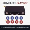 Hathaway Shuffleboard Pucks Set of 8  Regulation Sized Shuffleboard Discs with Dimpled Top for Easy Grip & Beveled Edge for Better Control, & Sturdy Dark Cherry Wooden Case  Shuffleboard Accessories view 3