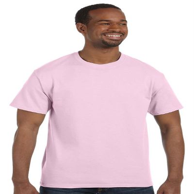 Hanes mens 6.1 oz. Tagless T-Shirt(5250)-Pale Pink-4XL