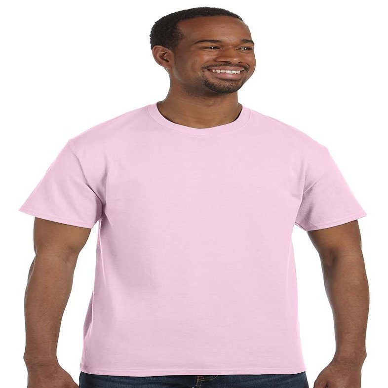 Hanes mens 6.1 oz. Tagless T-Shirt(5250)-Pale Pink-4XL